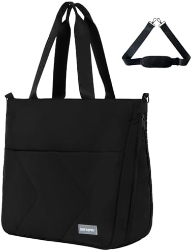 Womens Tote Bag with Zipper, Puffer Large Tote Bag 14″ Laptop Tote Bag ...